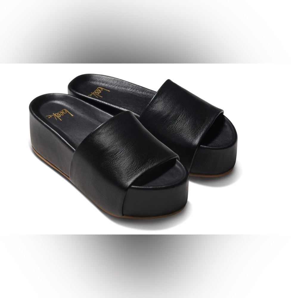 Beek Albatross Slides Black Leather Slides Size 10